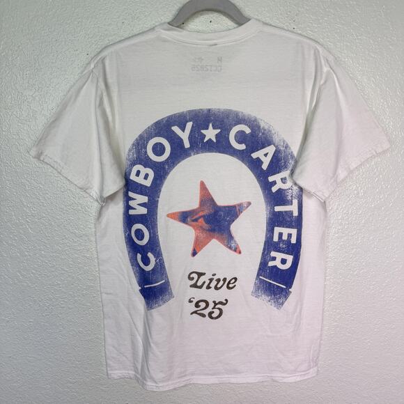 Beyonce Cowboy Carter Tour Shirt Medium Yaya White Graphic Tee CCT 2025 Merch - Picture 2 of 9